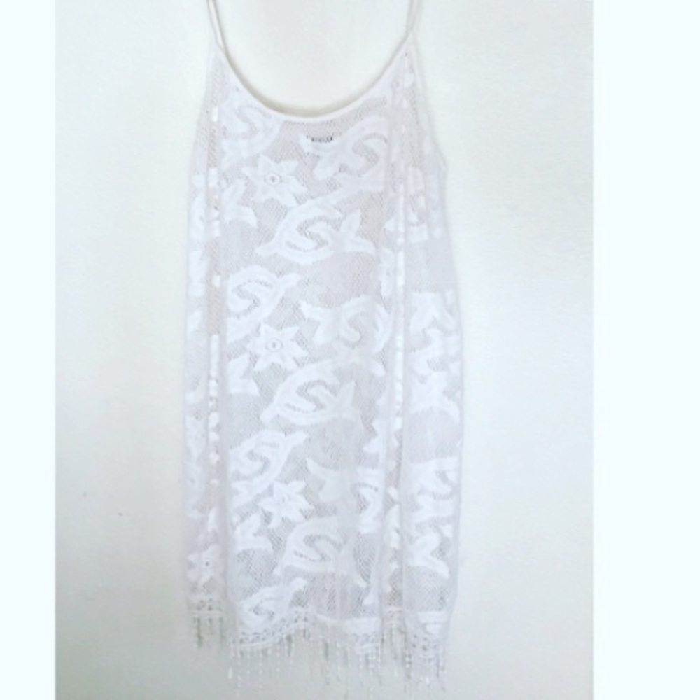 White Aerie lace detail cover up